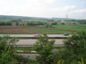 Blick von der Aussichtsplattform über die Filderebene
