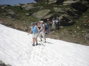 Unterwegs mussten immer wieder kleine Schneefelder überquert werden